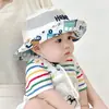 Chapéu de Sol com Proteção Solar Infantil, Chapéu de Malha de Verão para Bebê, Chapéu de Pescador Respirável para Meninos e Meninas, Chapéu de Sol Estilo Coreano com Aba Larga