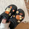 Charms de Sapato Temáticos de Comida Pão Francês Acessórios de Resina DIY para Tamancos, Decorações de Sapato 3D Realistas, Destacáveis, Tendência de Atacado Transfronteiriço