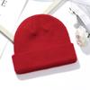 Gorro de Punto Liso para Otoño e Invierno para Hombres y Mujeres, Cálido Acrílico con Logo Bordado, Etiqueta Lavable, Gorro de Punto Versátil