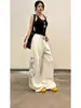 Pantalones Deportivos Casuales de Algodón con Estampado de Letras de Nicho, Pierna Recta, Ajuste Holgado, Versátiles, Pantalones de Pierna Ancha para Danza Jazz