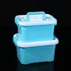 Caja de Almacenamiento de Plástico Caja Cuadrada Caja de Almacenamiento Portátil para Juguetes Caja de Almacenamiento para Cápsulas de Lavandería con Tapa Caja de Almacenamiento de Escritorio