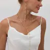 Collar de Cadena con Cuentas Redondas de Metal Simple Hip-hop Transfronterizo Europeo y Americano para Mujer Estilo Frío Ins Collar Largo con Borla para Clavícula