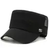 Sombrero de copa plana nuevo Tendencia de moda de verano para hombre Verano Casual Parasol Protector solar Gorra Malla Transpirable Gorra de red de pesca