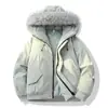 Parka de Trabajo de Alta Calidad Zuo Shan Diao con Cuello Grande Desmontable de Piel, Chaqueta Casual de Algodón con Capucha, Abrigo de Algodón Versátil para Pareja para Hombres