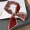 Ventas Directas de Fábrica Transmisión en Vivo Accesorios Decorativos Bufanda Larga de Seda con Flecos Doble Cara Diadema Estilo Coreano Bufanda Pequeña Rayada