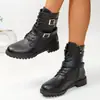 Comercio Electrónico Transfronterizo Tallas Grandes Otoño/Invierno 2026 Nuevas Botas de Tobillo Chelsea con Tacón Grueso Estilo Británico Moda Casual con Cremallera Lateral para Mujer