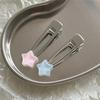 Pinzas Adhesivas Metálicas Estrellas Dulces y Frescas Clip para Flequillo de Chica Corazón de Niña Estrella de Cinco Puntas Clip para el Borde del Flequillo de Estudiante Dulce Accesorios para el Cabello Distintivos para Mujer