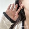 Pendientes de metal plisado de diseño simple francés con forma de ola C, pendientes de semicírculo de alta calidad, pendientes de dos colores oro y plata