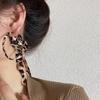 Pendientes de Cinta con Estampado de Leopardo de Otoño e Invierno Pendientes para Mujer Estilo Nicho Exagerado Pendientes Versátiles Pendientes