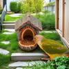Alimentador de Aves con Forma de Tocón de Árbol Modelo Nuevo Transfronterizo Tazón para Pájaros de Jardín al Aire Libre Artesanía de Resina Decoración Colgante Diseño Creativo de Estatua