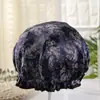 Gorro de Ducha para Adultos de Doble Capa Ecológico PEVA Estampado Lija Impermeable Alta Calidad Anti-humo de Aceite Amazon Transfronterizo