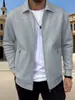 2026 Moda Casual Transfronteriza Primavera y Otoño Color Sólido Textura Waffle Solapa Chaqueta Cremallera Cárdigan Abrigo Manga Larga