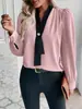 2025 Verano Transfronterizo Europeo y Americano Amazon Estilo Coreano Nueva Camisa de Gasa de Manga Larga con Cuello en V Camisa para Mujer