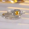 Anillo de wish transfronterizo nuevo con circonita incrustada de cuatro garras, anillo de lujo nicho de personalidad simple, anillo, una generación de cabello