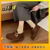 Nuevo Modelo 2025 Zapatos Birkenstock para Aumentar la Altura Patata Pequeña, Zapatos Casuales Versátiles de Algodón Capibara, Zapatos de Moda para Mujer de Otoño