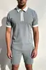 Camisa polo de manga corta para hombre, estilo retro americano, con cuello degradado, de alta gama, no necesita planchado, venta al por mayor