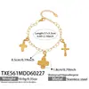 Misterio y Elegancia: Collar y Pulsera con Colgante de Cruz Sol Corazón Estilo Retro Lujo Ligero Juego de Joyería Versátil de Acero Inoxidable