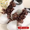 Cordones de Gasa de Nieve con Estampado de Leopardo 2.5cm-4cm Cordones Ensanchados Patrón de Estampado de Leopardo Cordones de Encaje de Gasa de Seda Cordones Planos