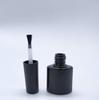 8ml novo esmalte frasco plástico plano com plugue interno à prova de vazamento pincel pe preto escuro vendas diretas de fábrica