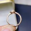 Anel de Morganita Natural, cristais limpos com cor única, prata S925 banhada a ouro rosa, pedra principal 5mm