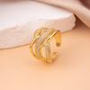 Anillo Europeo y Americano Transfronterizo de Diamante Completo para Mujer, Apertura de Circonita de Gama Alta de Nicho, Anillo Ajustable, No se Desvanece, Venta al por Mayor Versátil