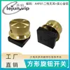 Lejun Recomenda Preto Quadrado Duas Velocidades Aquecedor Engrenagem Interruptor Rotativo A4F01 Sem Orelha com Alumínio Dourado Sólido