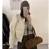 Casaco suéter feminino, chique estilo coreano, versátil para outono e inverno, modelagem solta, efeito emagrecedor, design retrô, zíper duplo, blusa de tricô da moda com mangas compridas