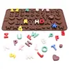 Molde de azúcar de silicona 26 moldes alfanuméricos en inglés para repostería casera DIY molde para pastel de chocolate accesorios molde