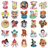 50 pegatinas de avatar de payaso, personajes de dibujos animados del circo, graffiti moderno, impermeables, para maletas, cuadernos y papelería