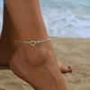 Tornozeleiras Europeias e Americanas, Estilo Praia Boêmio, Acessórios para Pés Personalizados, Metal Simples, Turquesa, Miçangas de Arroz, Strass, Argila Macia, Múltiplos Estilos