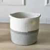 Corda de algodão trançada, vaso de flores de algodão e linho, chão e cesta de flores para ambientes internos, decoração moderna para casa, cesta de armazenamento, cesta de flores de algodão e linho 30cm