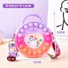 Bolsa de Silicona al por Mayor Bolso Cruzado para Niñas Almacenamiento Billetera para Monedas Alivio del Estrés Infantil Bolsa Tote de Hombro con Burbujas Bolsa de Almacenamiento Regalo