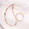 Colgante de Pintura al Óleo Serie Jardín de Monet Concha Cristal Perla de Agua Dulce Natural Collar Pulsera Colgante Barroco