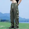 Novas Calças de Trabalho Plus Size Masculinas Calças de Perna Larga Altamente Clássicas Tendência Verão Caimento Solto Moda Casual