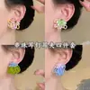 Floración de Begonia ~ pendientes de flor rosa con cuentas para mujer, clip de oreja, pendientes con ambiente de dopamina, pendientes de primavera y verano 2025