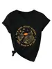 En una Carretera Oscura y Desierta Amazon Wish Sitio Independiente Moda Casual Camiseta de Manga Corta con Cuello en V para Mujer