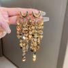 Brincos de Lantejoulas Metálicas Exageradas com Franjas, Design Feminino, Moda Elegante, Celebridade, Noiva, Brincos de Casamento