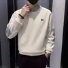 Moletom com Gola de Camisa Patchwork Falso Duas Peças Estilo Coreano para Homens, Outono Casual Tendência Moda Versátil Estiloso Top