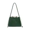 Bolso de Cubo Tejido de Moda Bolso de Hombro Gran Capacidad Bolso para Mujer alta calidad Tejido a Mano Casual Versátil Bolso de Mano para Mujer