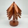 Estera de aislamiento térmico de madera maciza de árbol, mesa de comedor de madera, estera anti-escaldaduras, estera creativa para ollas, estera para cuencos, decoración transfronteriza para árboles de Navidad