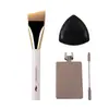 Set de brochas anguladas para base aprobadas por influencers, cabeza plana, no absorbente, brocha para mascarilla, aplicación suave, sin marcas de brocha, brocha de maquillaje