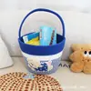 Cesta de almacenamiento tejida de cuerda de algodón de dibujos animados, organizador de escritorio para artículos varios, bocadillos y juguetes, cesta portátil, decoración navideña, contenedor de almacenamiento