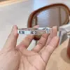 Kaleidoscopio de plata pura 9999 Pulsera de plata cerrada de trébol pulsera de hierba de la suerte plateada sólida CNC brillante para mujer