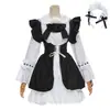 Vestido blanco y negro de sirvienta lindo de Anime Japonés Mundial una gran cantidad de cosplay de punto