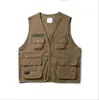 Verão macacão colete masculino e feminino moda marca multi-bolso estilo japonês harajuku funcional loose mangas colete masculino