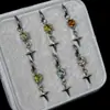 Brincos Autênticos Huazi 6m de Estrela de Quatro Pontas com Diamantes, Sensação de Luxo Leve, Temperamento Doce e Cool, Design de Personalidade de Alto Padrão, Modernos e Fáceis de Combinar