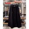 La Falda de Paraguas de Línea A, de Moda, Elegante y con Estilo de Este Año, es Súper Elegante y a la Moda, una Falda Negra de Gran Venta para Mujeres en Primavera