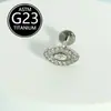 Piercing Labial Stud de Titânio F136 com Design de Flor Relâmpago e Cravação de Zircônia, Joia para Body Piercing com Corpo de Titânio de Grau Cirúrgico, Produto em Estoque do Fabricante