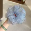 Scrunchie de Malla Azul Super Hada con Puntos, Goma para el Cabello Estilo Coreano Dulce Versátil Cuerda para el Cabello Anillo para el Cabello Accesorio de Alta Gama para el Cabello