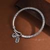 Ciervo Dorado Rey Pie Plata Jiyan Pulsera Alegría Auspicioso Zakilam Jiyan Simple Macizo 999 Plata de Ley Pulsera